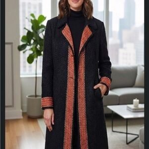 Doncaster Black and Red tweed  Trench Coat s L